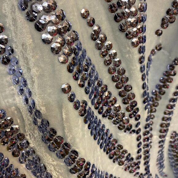 Alfani Sky Blue Velvet Sequins Batwing Top - Picture 4 of 6